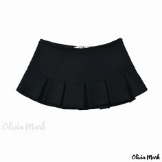 Olivia Mark - Winter Fashion Casual Basic Pleated Mini Skirt Casual Fitted Black Pleated Skirt, Black Stretch Mini Skirt For School, Classic Black Mini Skirt For Party, Classic Black Pleated Mini Skirt, Chic School Skirt, Chic Black Skort For School, Black School Tennis Skirt For Spring, Black Spring Tennis Skirt For School, Black Tennis Skirt For School In Spring