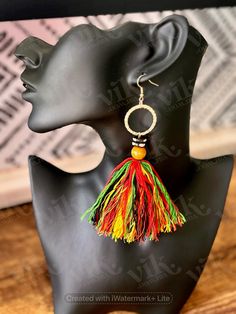 Multicolor Beaded Tassel Earrings For Beach, Traditional Multicolor Fringe Earrings, Multicolor Tassel Earrings With Latkans For Beach, Multicolor Fringe Tassel Earrings For The Beach, Traditional Multicolor Beaded Earrings With Tassels, Traditional Fringe Earrings, Bohemian Rainbow Tassel Earrings, Multicolor Latkans Earrings For The Beach, Multicolor Tassel Earrings For Beach