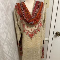 Pakistani Indian Three Piece Embroidered Suit Brand Sobia Nazir Brand New.. Details: Embroidered Stitched Lawn Suit With Printed Chiffon Duppata.Stitched Trouser.Sz Approx Bust 22” Waist 20” Hip 23”Length 40” Trouser 38” Brand New Customized Dress Bohemian Lawn Suit With Floral Embroidery For Festive Occasions, Bohemian Lawn Suit With Floral Embroidery For Festive, Bohemian Multicolor Embroidered Lawn Suit, Multicolor Long Sleeve Unstitched Suit With Floral Embroidery, Multicolor Floral Embroidered Unstitched Long Sleeve Suit, Bohemian Embroidered Lawn Suit, Multicolor Floral Embroidered Long Sleeve Lawn Suit, Multicolor Floral Embroidered Unstitched Suit, Spring Long Sleeve Salwar Kameez With Multicolor Embroidery