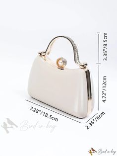 Bird in Bag - Fashionable Artificial Pearl Decoration Elegant White Clutch For Spring, Cream Bags For Spring Party, Beige Party Bags For Spring, Elegant White Evening Bag For Spring, Elegant Beige Bags For Spring, Chic Cream Bags For Events, Elegant Cream Bags For Spring, Elegant Beige Evening Bag For Spring, Elegant Gold Bags For Spring