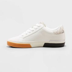 Women's Maddison Sneakers - A New Day™ : Target Fall Everyday Sneakers With White Sole, Fall Low-top Synthetic Lace-up Shoes, Fall Synthetic Low-top Lace-up Shoes, White Everyday Sneakers For Fall, Trendy Fall Sneakers With Perforated Toe Box, Casual Wedge Sneakers With Laces, Casual Platform Sneakers With Round Toe And Perforations, Trendy Synthetic Sneakers For Everyday, Sporty Sneakers With Perforated Toe Box For Fall