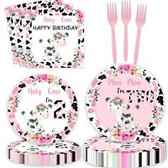 PRICES MAY VARY. Package Contents: These packages include 20pcs 7 inch paper plates, 20pcs 9 inch paper plates, 20pcs napkins, and 20pcs plastic forks. You don't need to spend extra time to choose, so you will spend more time with your party Save Your Time: Our disposable cow themed 2nd birthday napkins and plate supplies set make party preparation a breeze. No need to wash cloth napkins or plates, simply use and dispose of them for a hassle-free clean-up High-Quality Material: We chose stronger Girls Birthday Decorations, Three Birthday, Birthday Party Plates, Girls 3rd Birthday, Third Birthday Party, Moo Moo, 2nd Birthday Party