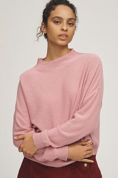 Pilcro The Alani Cashmere Mock-neck Sweater Apricot Sweater, Mockneck Sweater, Fall And Winter Outfits, Edgy Chic, Mock Neck Sweater, White Sweaters, Sleeve Detail, Knitwear Women, Cashmere Sweater