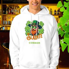 Slainte Irish Toast St Patrick's Day Personalized Hoodie Fathers Birthday, Diy Personalized Gifts, Irish Toasts, Personalised Gifts Diy