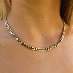 5mm Miami Cuban Link Chain Auburn Logo, Tiger Pendant, Cuban Link Necklace, Miami Cuban Link Chain, Miami Cuban Link, Miami Cuban, Tennis Necklace, Solid Gold Jewelry, Cuban Link Chain