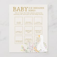 a baby shower game with ducks and flowers