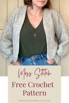 a woman standing with her hands on her hips and the text miss stitch free crochet pattern