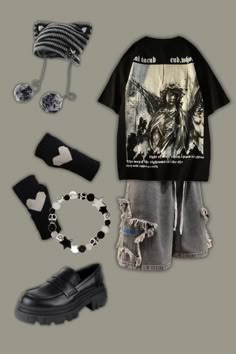 Emo Outfit Summer, Y2k Boy Outfits, Tomboy Shorts, Outfit Tomboy, Y2k Boy, Emo Outfit, Grunge Fits, Simple Style Outfits