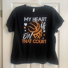 Perfect For The Ultimate Basketball Fan - Mom! 100% Cotton Graphic Tee, Never Worn But Laundered Once. Size 2xl. Length Is More Of A Cropped Length Hit At Waist On Average Person. Length From Shoulder To Bottom Of Shirt Is 24”. Basketball Aunt Shirt Ideas, Sporty Orange Top, Basketball Girlfriend Shirts, Basketball Tee Shirts, Basketball Girlfriend, Basketball Mom Shirts, Mom Ideas, Basketball Tees, Girlfriend Shirts