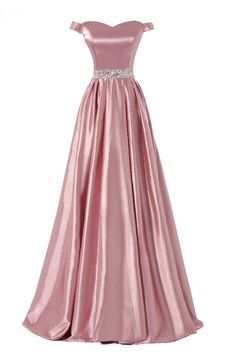 Long A-line Flesh Pink Stretch Satin Beaded Glamorous A-line Prom Gown, Pink A-line Evening Dress For Prom, Embellished A-line Evening Dress For Prom Season, Rhinestone Evening Dress For Prom Season Banquet, Rhinestone Evening Dress For Prom Banquet, Rhinestone Evening Dress For Banquet And Prom, A-line Embellished Prom Evening Dress, Glamorous A-line Gown For Banquet, Glamorous A-line Banquet Gown