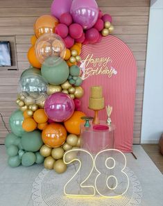 an image of a birthday decoration with balloons