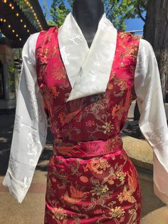 Tibetan Chuba Dress: Beautiful, Elegant and comfortable. Tibetan Chubas are traditionally worn by woman all around the world for all occasions. Blouse does not come with Chuba. Made in Nepal from Silk. Size: Small, Medium, Large XL Bust: 36" 38" 40" 42" Waist: 35" 36" 39" 40" Length: 52" 55" 57" 62" Tibetan Dress Woman, Traditional Tibetan Dress, Tibetan Chuba Dress, Tibetan Traditional Dress, Tibetan Dress Traditional, Chupa Tibetan Dress, Chuba Dress, Tamang Dress, Tibetan Costume