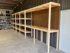 the shelves are made out of plywood boards