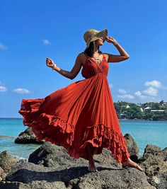 Orange Dress Long, Long Orange Dress, Orange Sun Dress, Orange Clothes, Orange Sundress, Orange Dress Summer, Summer Orange, Hippie Aesthetic, Orange Maxi Dress