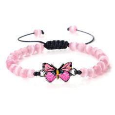 Hot Black Pink Butterfly Bracelet Trendy Handmade Braided Agates Lava Beaded Bangles Yoga Jewelry for Women Men Gifts Adjustable #jewelry #bracelets #fashion Casual Adjustable Bracelet Jewelry, Casual Adjustable Chain Jewelry For Friendship, Casual Adjustable Beaded Bracelets, Casual Bracelet With Adjustable Chain, Casual Wristband As Gift, Casual Bracelet With Adjustable Chain For Gift, Casual Bracelets With Adjustable Chain For Gift, Adjustable Wristband For Friendship, Trendy Adjustable Friendship Bracelet