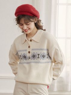 Embroidered Sweater Outfit, Shein Brasil, Simple Retro, Pre Fall Collection, Check Fabric, Fair Isle Pattern, Handmade Embroidery, Fair Isle Knitting, Love Vintage