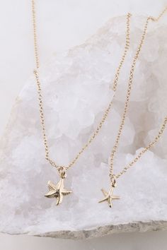 "Tiny Starfish Charm Necklace NECKLACE DESCRIPTION: - Tiny starfish charm - Style A: 12.5mm x 9mm, available in gold filled only, charm is hollow on back - Style B: teeny tiny charm, 9mm x 8mm, available in gold filled and sterling silver, charm is hollow on back - High quality dainty gold filled and sterling silver cable chain and components from USA - Handmade and packaged beautifully for you! - - - - - - - - - - - - - - - - - - - - - - - LENGTHS: - The necklace in the photo is 18 inches - Ple Starfish Necklace Gold, Lobster Necklace, Tiny Charm, Layered Necklaces Silver, Starfish Necklace, Chain Extenders, Ocean Lover, Gold Choker, Necklace Necklace