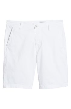 A comfy stretch-cotton blend brings all-day comfort to these closet-staple shorts with a slightly tapered leg opening and clean trouser look. 9 1/2" inseam; 19" leg opening; 9 1/2" front rise; 15 1/2" back rise (size 29) 97% cotton, 3% polyurethane Machine wash, tumble dry Imported Classic White Bermuda Shorts For Work, Classic White Cotton Bermuda Shorts, Classic Cotton Shorts For Business Casual, Spring Cotton Bermuda Shorts For Business Casual, Business Casual Bermuda Cotton Bottoms, Business Casual Bermuda Shorts With Built-in Shorts, Business Casual Bermuda Cotton Shorts, Business Casual Cotton Shorts With Short Legs, Cotton Shorts For Business Casual