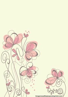 pink flowers and swirls on a beige background