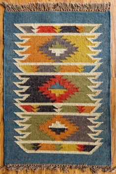 an old rug on the floor