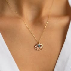 gold evil eye necklace,evil eye necklace, 14k gold evil eye necklace, evil eye necklaces, Turkish eye necklace Greek Eye Necklace Gold, Gold Chain And Pendant, Gold Evil Eye Necklace, Real Gold Necklace, Real Gold Chains, Necklace Evil Eye, Evil Eye Necklace Gold, Pendant Minimalist, Evil Eye Design