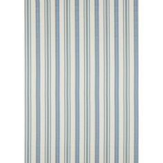 a blue and white striped rug