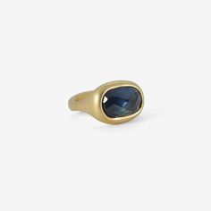 Details Lola Brooks 18k & oval blue sapphire ring, size 6 1/2. The faceted stone measures approximately 1/2″ x 5/16″ & is set in Lola’s signature cast setting. The width of the band tapers from approximately 1/4″ to 1/8″. - blue sapphire, 6.10ct - 18k yellow gold - size 6 1/2 Modern Sapphire Ring Oval Cabochon Polished Finish, Modern Sapphire Ring With Oval Cabochon And Polished Finish, Modern Sapphire Ring With Oval Cabochon, Modern Oval Cabochon Sapphire Ring, Oval Sapphire Signet Ring In Fine Jewelry Style, Fine Jewelry Oval Sapphire Signet Ring, Oval Sapphire Signet Ring Fine Jewelry, Modern Sapphire Ring Oval Cabochon For Formal Occasions, Oval Sapphire Signet Ring In 14k Gold