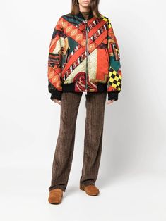 ETRO Patchwork Reversible Bomber Jacket - Farfetch Designer Outerwear With Ribbed Collar And Long Sleeves, Designer Long Sleeve Outerwear With Ribbed Collar, Multicolor Outerwear With Ribbed Cuffs For Fall, Multicolor Long Sleeve Outerwear With Ribbed Cuffs, Festival Multicolor Embroidered Patchwork Outerwear, Luxury Multicolor Patchwork Outerwear, Luxury Oversized Patchwork Outerwear, Luxury Multicolor Printed Outerwear, Luxury Multicolor Graphic Print Outerwear