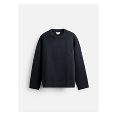 Relaxed fit knit sweater in cotton dense wool blend fabric. Round neck and long sleeves. Rib trim. Zara Black Knit Sweater, Zara Long Sleeve Solid Sweater, Zara Black Fitted Sweater, Black Cotton Zara T-shirt, Waistcoat Dress, Trench Jacket, Shirt Blouses Tops, Mens Jumpers, Knit Jumper