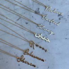 New in! The perfect gifts for birthdays and the upcoming holidays.. Our new cursive name necklace is made from sterling silver with 18k gold plating. Measures 16-18 inches long. Adjustable. Orders ship in 2-3 days unless otherwise stated on the listing (custom orders take a few weeks). Please contact me for more info to get exact shipping & processing times. QUESTIONS? Email us at info@gemmaazzurro.com  ** 2 weeks production time ** Signature Style Name Necklace For Mother's Day, Personalized Signature Name Necklace For Gifts, Signature Nameplate Necklace As Gift, Signature Nameplate Necklace For Gift, Customized Gold Signature Name Necklace, Customized Gold Signature Style Name Necklace, Customized Signature Gold Name Necklace, Name Necklace Silver, Etsy Personalized Gifts