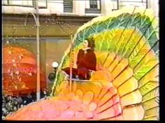 a large float with a man riding on top of it