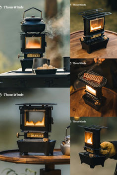 Classiest little camping heater we've ever stocked! Love this little heater for the outdoor table at home too. Mini Fireplace, Outdoor Fireplace Pizza Oven, Camping Heater, Lantern Camping, Camp Stoves, Outdoor Camping Gear, Camp Stove, Camping Kit, Camping Pillows