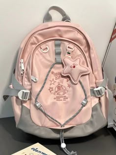 UAKISS - Fashion Star Pendant Aesthetic Student Schoolbag Korean Y2k Waterproof High Capacity Backpacks All Match Mochilas Para Mujer Pendant Aesthetic, Aesthetic Student, Korean Y2k, Aesthetic Backpack, Student Girl, Lightweight Backpack, Floral Bags, Women's Backpacks, Cute Backpacks