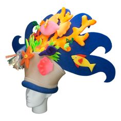 This Coral Reef Hat will definitely make you stand out at your next Party, Hora Loca, Wedding, Corporate Event, Birthday, Quinceanera, or Halloween Party! It can be used as a wedding hats, top hats, photo booth props, or a party favor. Ocean Coral Reef, Foam Party, Ocean Party, Hat Day, Crazy Hats, Top Hats, Animal Hats, Booth Props, Party Hat