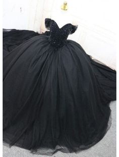 Black Ball Gown, Gothic Wedding Dress, Wedding Reception Dress, Gothic Wedding, Sleeves Dress, Quince Dresses, Black Wedding Dresses, Reception Dress, Gown Wedding