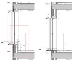 two drawings showing the details of an external wall