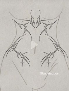 a drawing of two birds in the shape of a woman's torso and hands