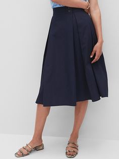 Organic Cotton Midi Skirt | Banana Republic Factory Classic Cotton Pleated Waist Skirt, Relaxed Fit Cotton Full Skirt, Classic Cotton Pleated Skirt With Accordion Pleats, Pleated Cotton Midi Skirt, Fall Cotton Midi Pleated Skirt, Fall Cotton Pleated Midi Skirt, Fall Cotton Pleated Skirt With Pockets, Cotton Relaxed Fit Pleated Skirt, Cotton Pleated Skirt With Relaxed Fit