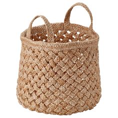 a large woven basket with handles