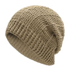 a knitted hat is shown on a white background