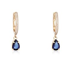 14K Sapphire and Diamond Hoop Earrings -14K Yellow Gold  -14K Solid Gold -G-H Color, SI1 Diamonds -0.086 ctw - Diamonds  -0.872 ctw - Blue Sapphire  -0.608 ctw - Emerald  -20.5mm Long -Each item comes beautifully in our signature bow jewelry box -Made with love in NYC♡ 💎 Looking for an engagement ring? 💍 Check out our NEW Etsy Shop https://www.etsy.com/shop/NolitaBridal Gold G, Earrings Everyday, White Gold Sapphire, Bow Jewelry, Earrings Christmas, Diamond Hoop Earrings, Pear Diamond, Sapphire Earrings, Jewelry Earrings Hoops