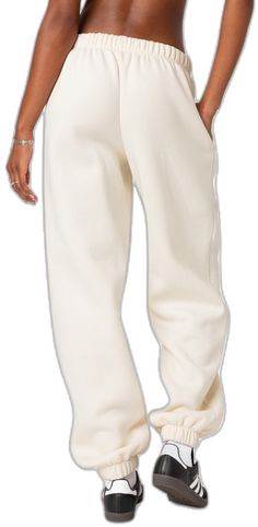 Casual Cream Bottoms With Side Pockets, Off Duty, Sweatpants, Cotton Blend, Nordstrom, Size Large, Cream, Free Shipping, Tracksuit Bottoms