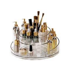 PRICES MAY VARY. 360 DEGREE ROTATING MAKEUP ORGANIZERS - The cosmetic vanity tray organizer organizes and stores your cosmetics and accessories perfectly. The rotatable base design allows you to easily view and take out items without worrying about them being tipped over. The non-slip silicone on the bottom prevents the makeup storage box from sliding when rotating. 2 LAYERS-STACKABLE AND REMOVABLE - Our makeup organizer set consists of two separately usable trays with divided compartments. They Walk In Wardrobe Ideas Master Bedrooms, Cowboy Room Decor, Vanity Makeup Organization, Vanity Decor Ideas, Wedding Planner Office, Organized Drawers, Ideas Master Bedrooms, Organization Shoes, Skincare Storage