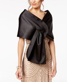 Taffeta Shawl | macys.com Sheer Capelet, Blazers Women, The Maxx, Evening Shawls, Pillowcase Dress, Plus Size Activewear, Satin Wedding, Adrianna Papell, Baby Clothes Shops