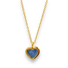 These heart-shaped necklace, crafted in the Istanbul style, were made in a limited edition.   They are a tribute to the city that bridges two continents.  With love from Istanbul..  Gold-plated silver When storing the jewelry:  We advise you to preserve the silver jewelry in the box that you will receive to prevent scratches, humidity and oxidation caused by air.  When using the jewelry:  Avoid contact with chemicals, makeup, perfume. Do not use dips or abrasive cleaners on your jewelry. To clea 14k Gold Gemstone Heart Necklace For Valentine's Day, Gold Heart-shaped Brass Necklace, Yellow Gold Heart-shaped Brass Necklace, Gold Heart-shaped Enamel Necklace, Gold-tone Heart Pendant Necklace For Valentine's Day, Heart Shaped Necklace, Gold Heart Necklace, August Birthstone Jewelry, July Birthstone Jewelry