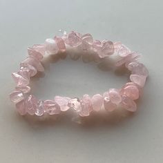 Handmade Rose quartz beaded bracelet, witchy jewellery, gemstone jewellery, rose quartz jewellery. Pink Crystal Bracelet With Gemstone Beads For Healing, Rose Quartz Bracelet Aesthetic, Pink Rose Quartz Crystal Bracelet With Natural Stones, Rose Quartz Gemstone Bracelet, Rose Quartz Natural Stones Bracelet, Pink Rose Quartz Stretch Bracelet With Natural Stones, Spiritual Rose Quartz Beaded Crystal Bracelet, Pink Rose Quartz Bohemian Beaded Bracelets, Pink Crystal Bracelet With Natural Rose Quartz