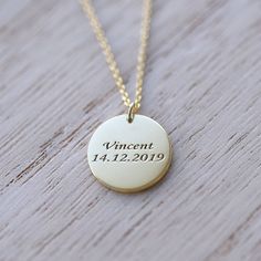 Inspired by the modern classic fable, The Little Prince, this 14k Rose, Yellow or White Gold necklace, with a choice of necklace length of 16, 18 and 20 inches is instantly recognizable as a gentle reminder that the best things in life are still the simplest, especially the love of others ❤. Not only does this enchanting necklace project love, the back of the pendant can also be engraved to your choosing, making it a truly personal keepsake for the special person in your life. ❤ Hand Made with l Elegant Everyday Engraved Custom Necklace, Classic Engraved Necklaces, Classic Everyday Engraved Necklace, Classic Necklace With Engraving Option For Everyday, Elegant Everyday Engraved Name Necklace, Elegant Stamped Necklaces For Mother's Day, Elegant Stamped Necklace For Mother's Day, Classic Yellow Gold Necklace With Engraving Option, Classic Engraved Round Pendant Name Necklace