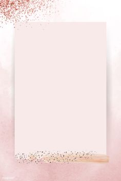 a pink and gold glitter background with a white sheet of paper on the left side