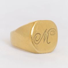 14k solid gold personalized signet ring for men & women. Unisex engraved monogram initial custom yellow gold signet ring. Mens gifts Personalized Yellow Gold Signet Ring For Everyday, Timeless Formal Signet Ring With Initials, 14k Yellow Gold Signet Ring With Initials, 14k Gold Signet Ring With Initials For Formal Occasions, Timeless Yellow Gold Initial Ring With Monogram, Luxury Gold Signet Ring For Everyday Wear, Formal 14k Gold Signet Ring With Initials, Timeless Personalized Gold Signet Ring, Timeless Yellow Gold Monogram Initial Ring