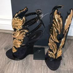 Worn One Time Look Brand New! Kanye West Deigned These For Giuseppe Zanotti Shoes Got Them For Almost 1700 When They Dropped... These Are Rare Because Of The Heel Type Wedge Size:6 Let Me Know If You Have Any Questions Jayda Wayda Chanel Shoes, Shoe Closet Heels, Extra High Heels, Giuseppe Zanotti Heels Kanye, Guissepe Zanotti Heels, Statue Shoe, 2010s Heels, Teeth Heels, 2010 Heels